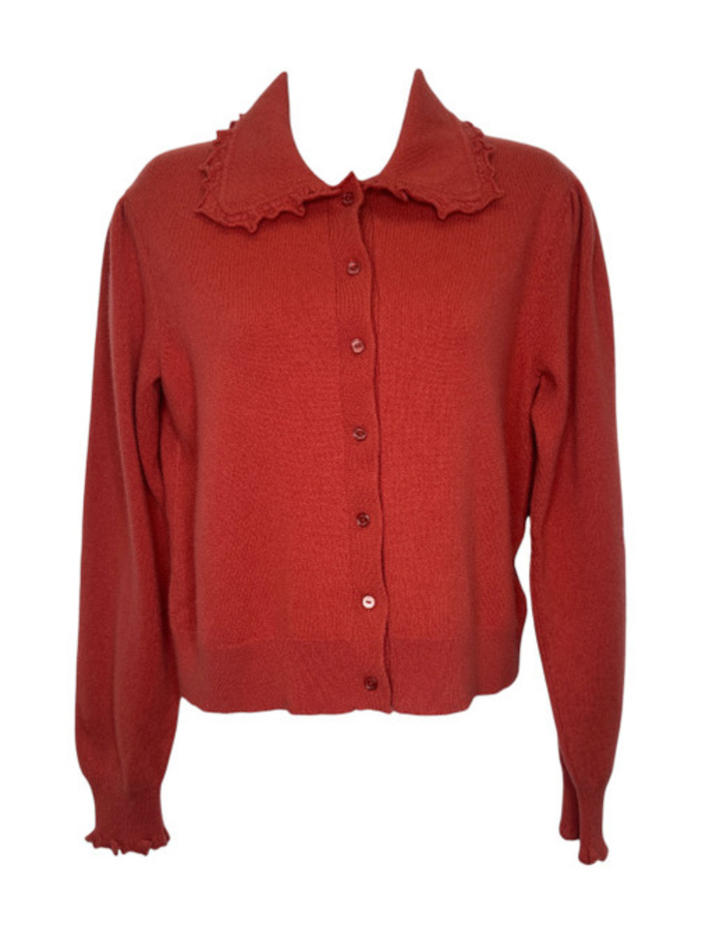 Ulla Johnson "Kalila" Collared Cardigan in Coral